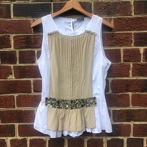 Magaschoni Collection tunic tank sequin silk EUC